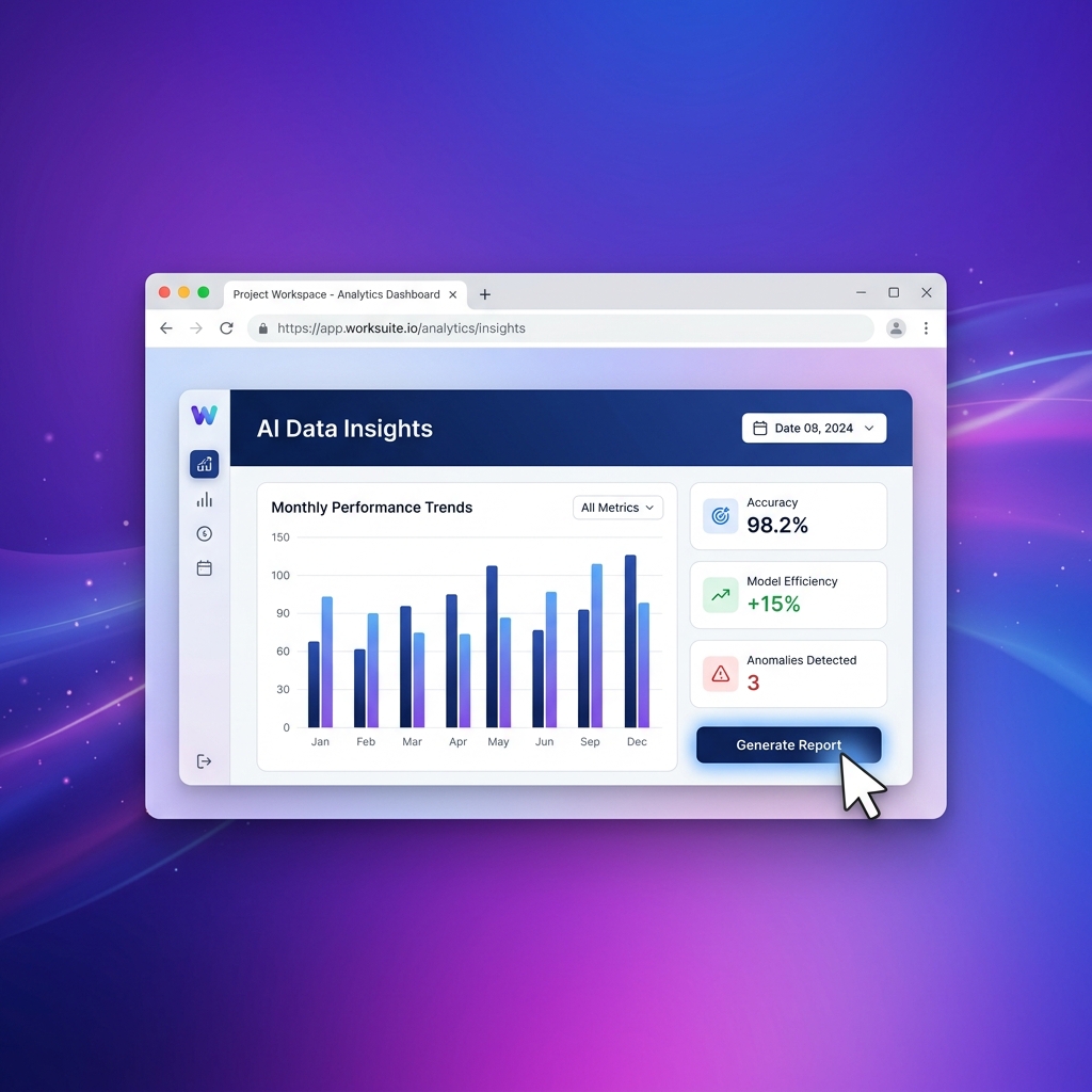 A sleek AI-powered screen recording output featuring auto-zoom and a dynamic gradient background