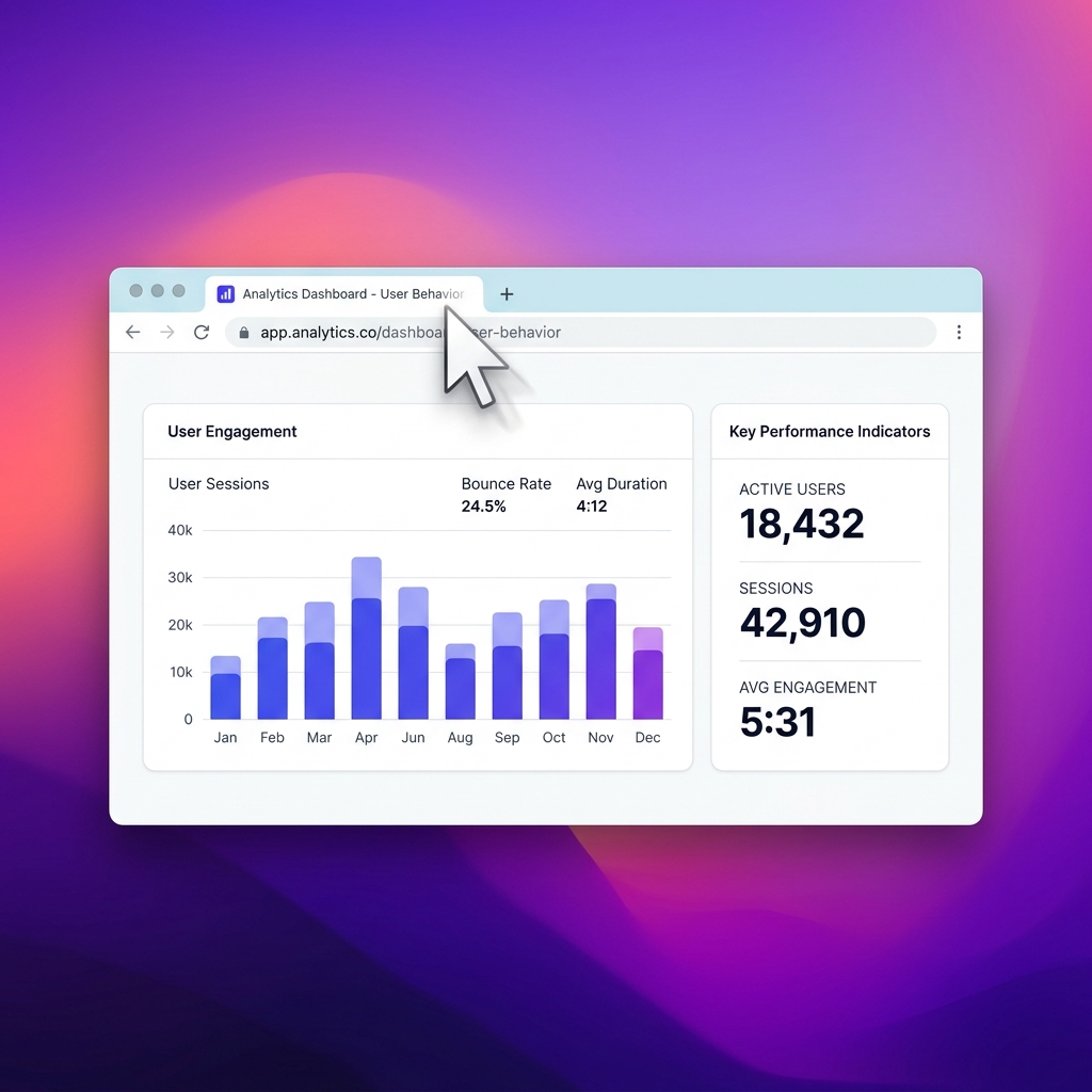 A sleek, professional AI screen recording output with auto-zoom and a vibrant gradient background