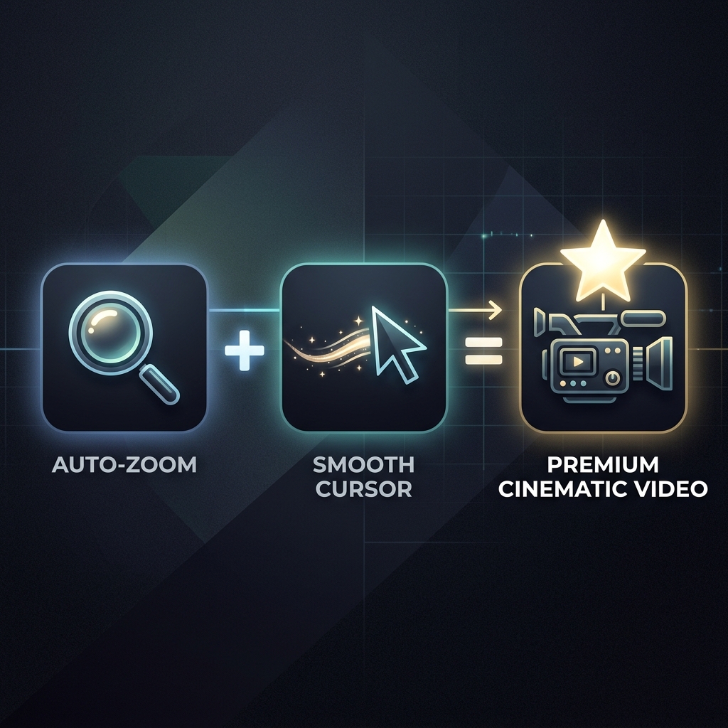 A visual formula: Auto-Zoom + Smooth Cursor = Premium Cinematic Video