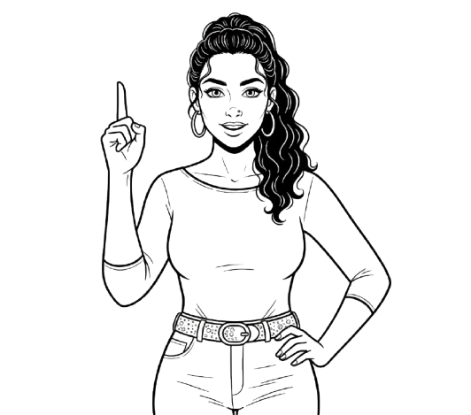 Illustration of a person pointing