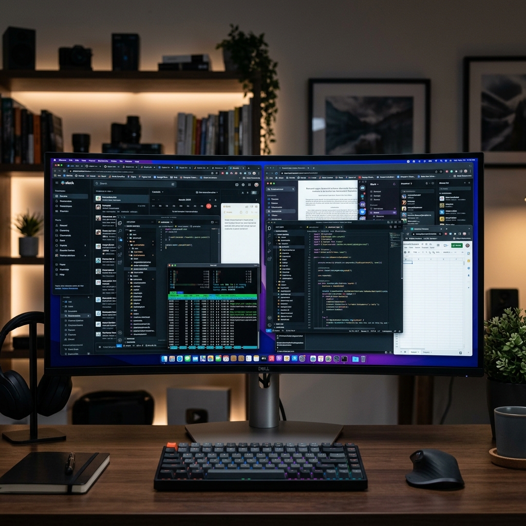 A Mac user looking frustrated while switching back and forth between multiple windows to copy-paste.