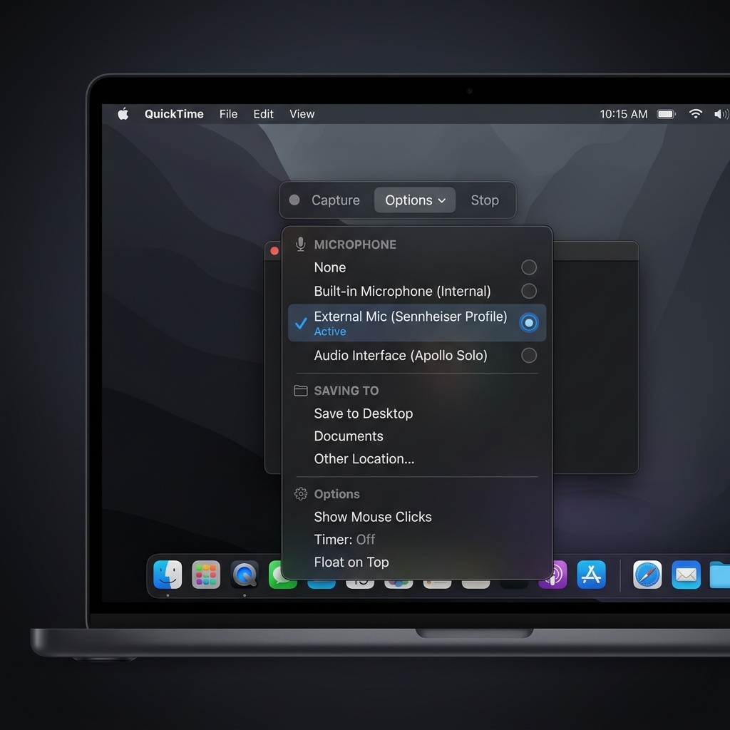 Checking the microphone input level on a Mac.