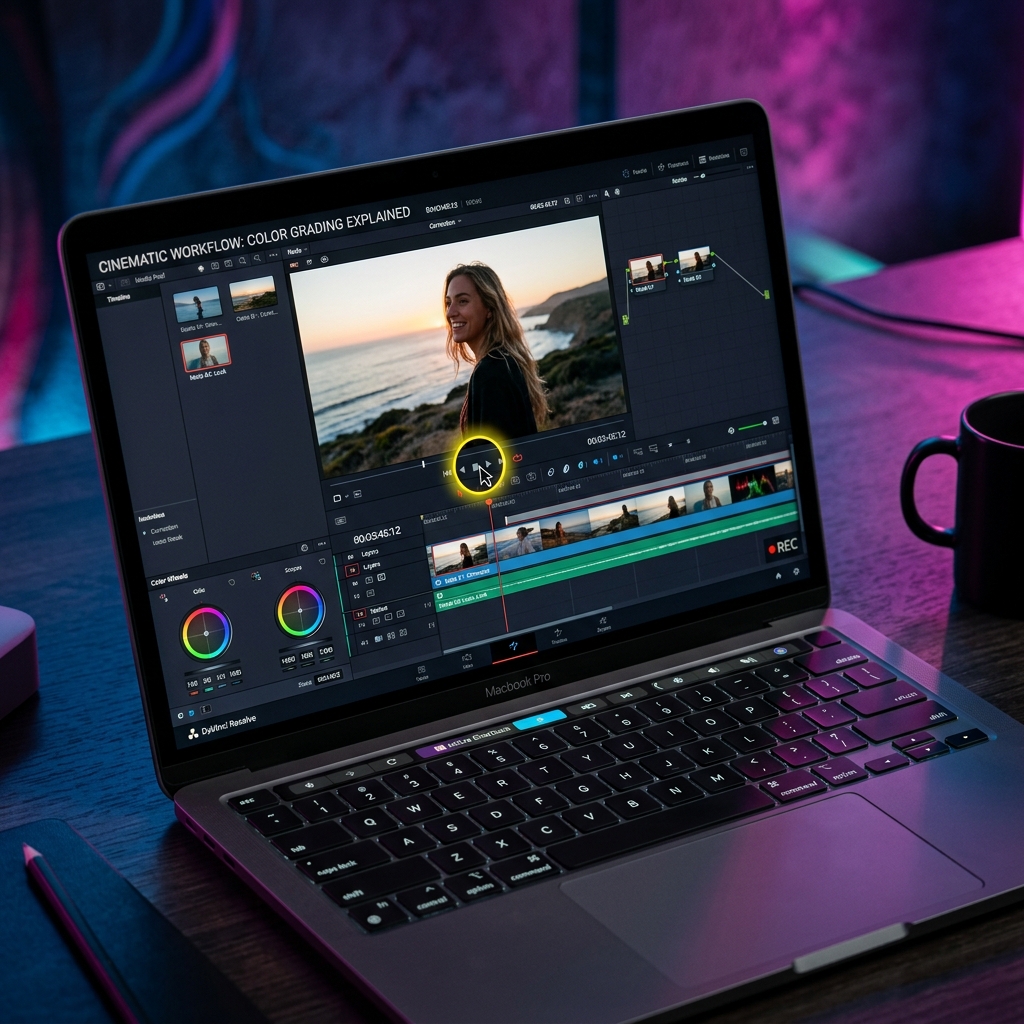 MacBook Pro display highlighting active screen recording layout.
