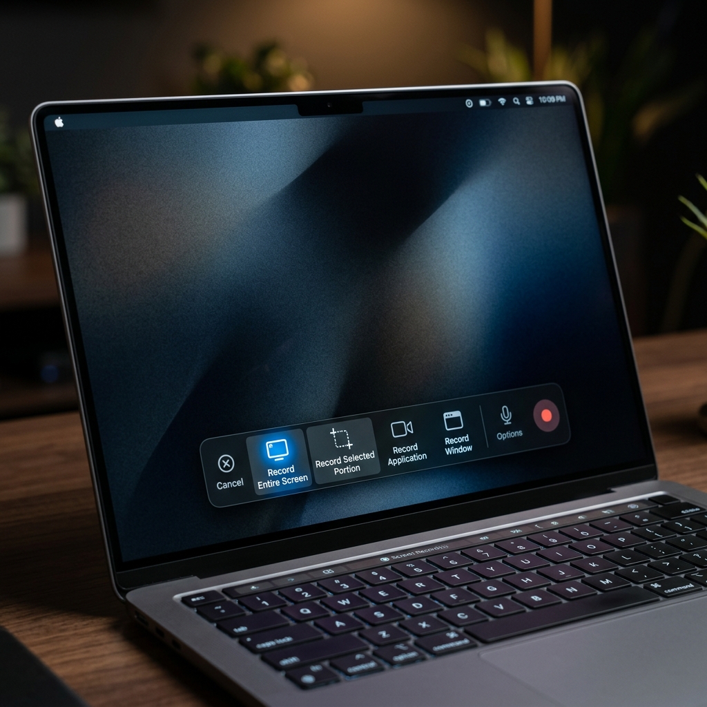 macOS screen recording floating options toolbar spotlighting select portions.