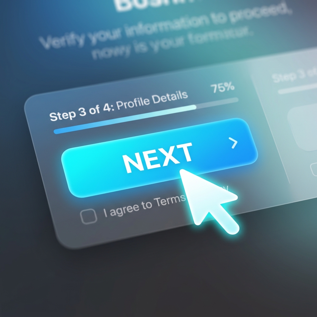 Tightly zoomed-in software dashboard with a beautifully highlighted, smooth mouse cursor pointing clearly at a 'Save' button