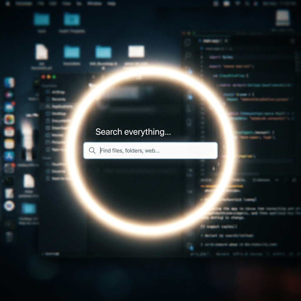 A visual representation of the spotlight effect focusing on a search bar
