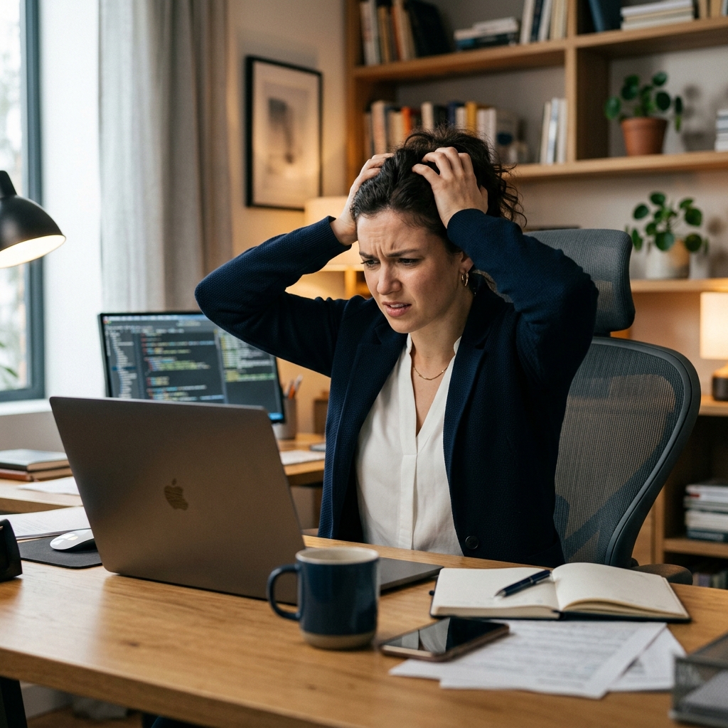 A person frustrated by a watermark on their video